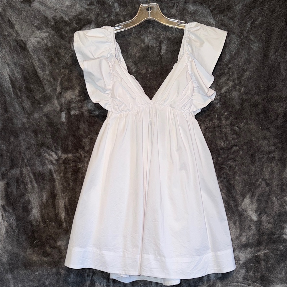 Chic White Ruffle Mini Dress